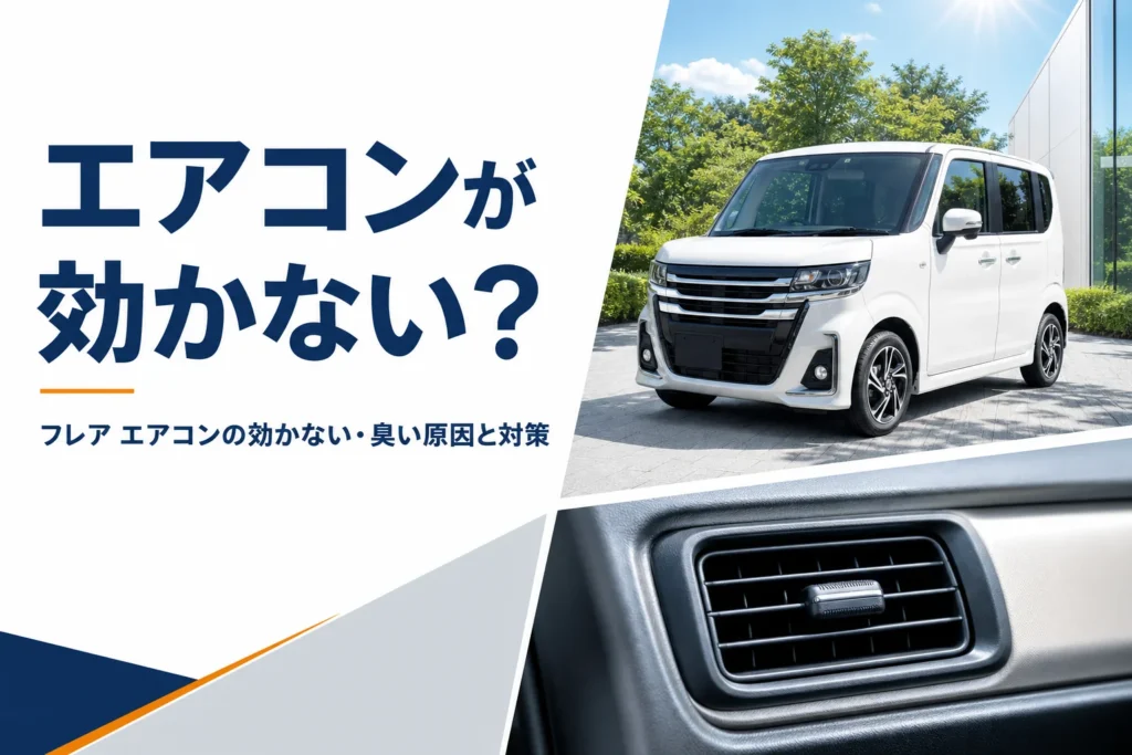 フレアのエアコンが効かない時の原因を解説する記事のアイキャッチ