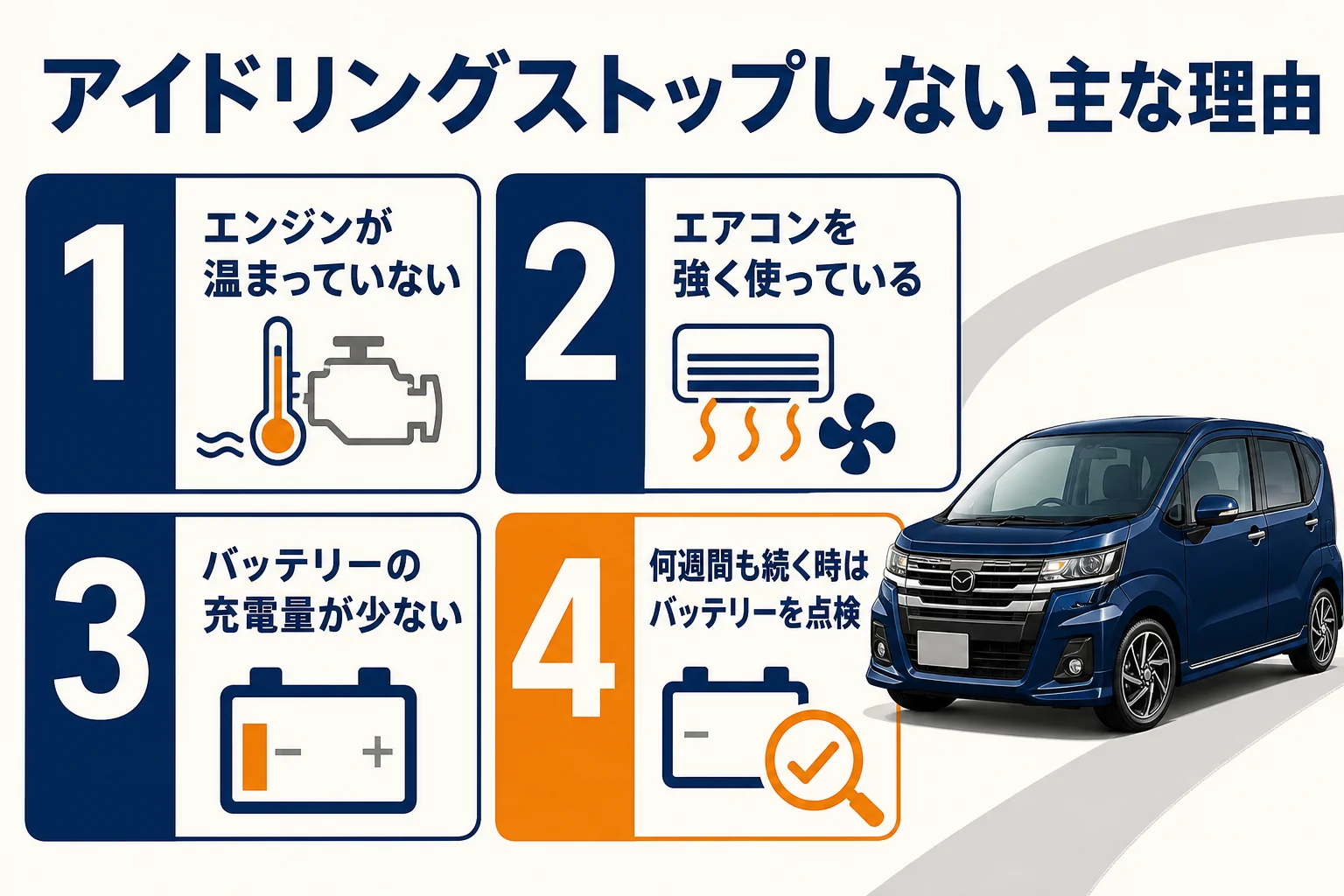 アイドリングストップしない主な理由の図解