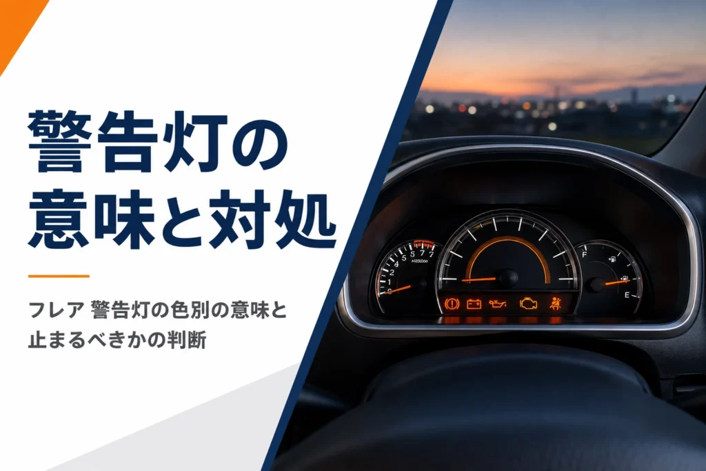 フレアの警告灯と警告音の意味を解説する記事のアイキャッチ