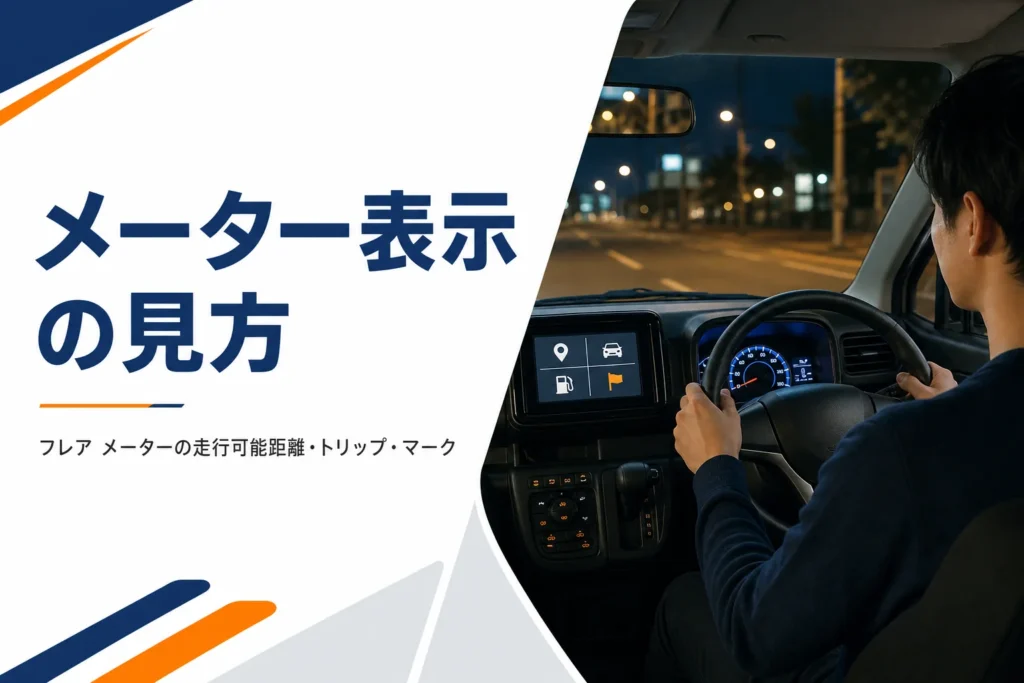 フレアのメーター表示の見方を解説するイメージ
