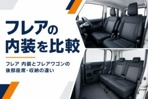 フレアとフレアワゴンの内装を並べて比べたイメージ