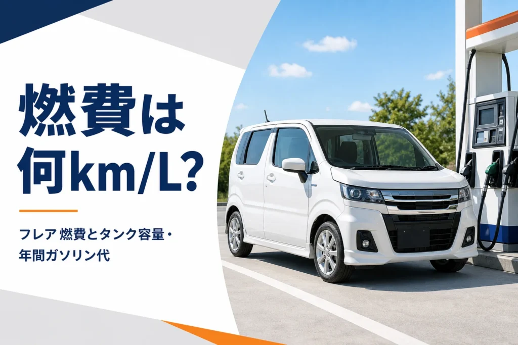 フレアの燃費とタンク容量を解説する記事のアイキャッチ
