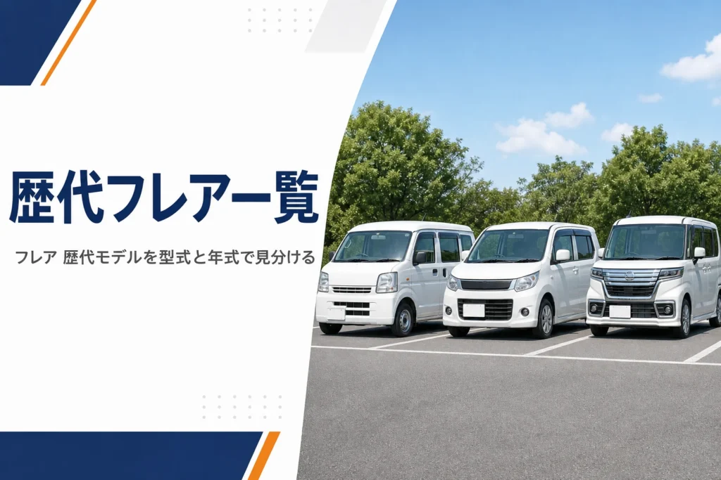 歴代のフレア系の軽自動車が並ぶイメージ