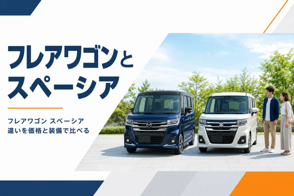 フレアワゴンとスペーシアを並べて比べるイメージ